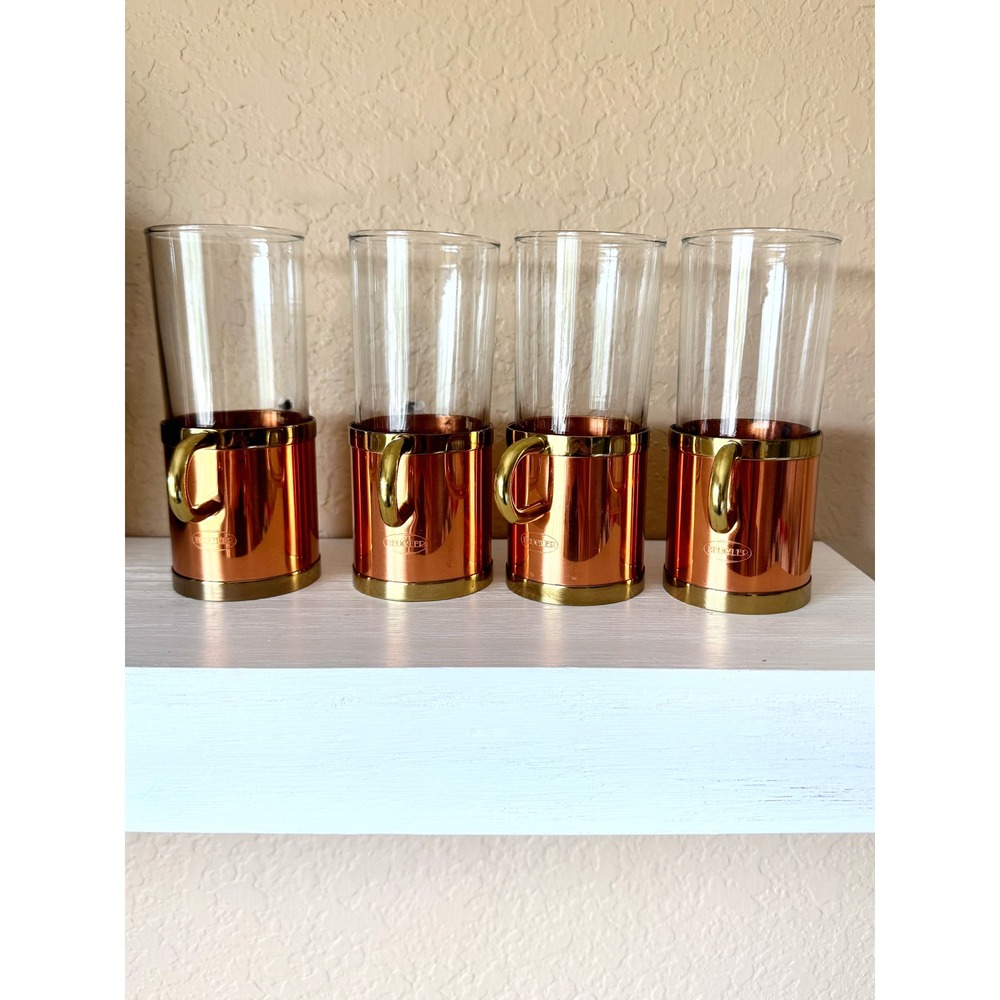 Vintage Beucler Copper Irish Coffee Mugs – Set of 4 1970s Mid-Century Barware